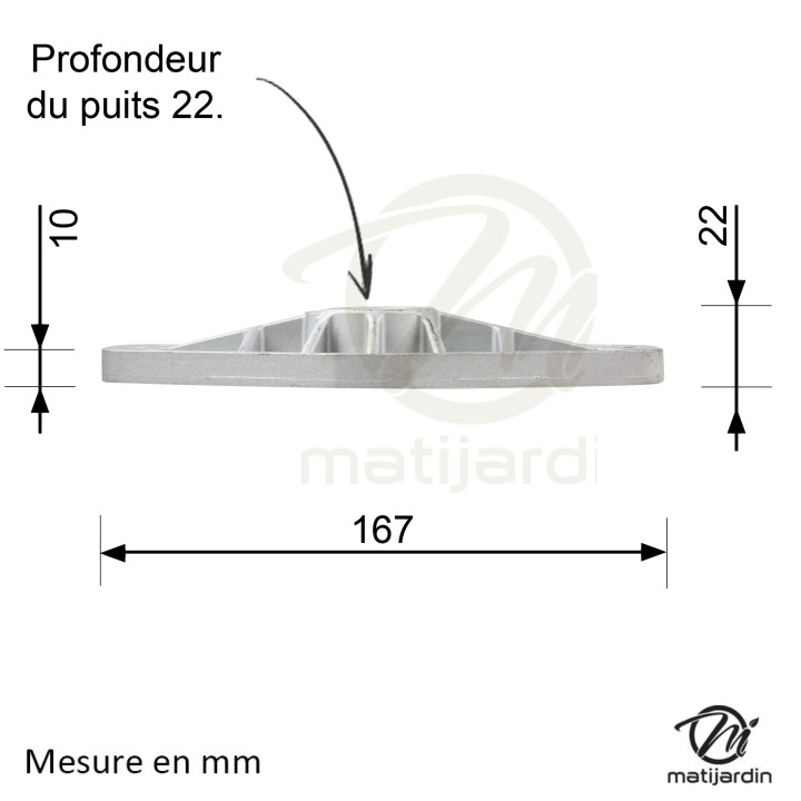 Support lame pour Alko 514176 moyeu pour tondeuse