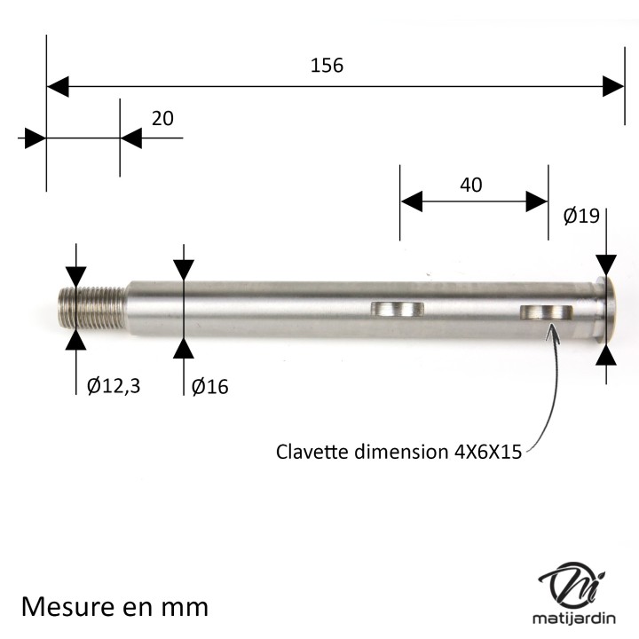 Arbre de palier N° 23180 pour Murray