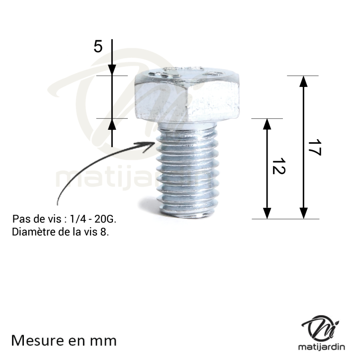 Vis de lame pour Wolf. Ø 8 mm