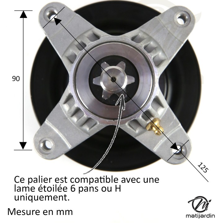 Palier de lame adaptable pour MTD LF125H. 61804474