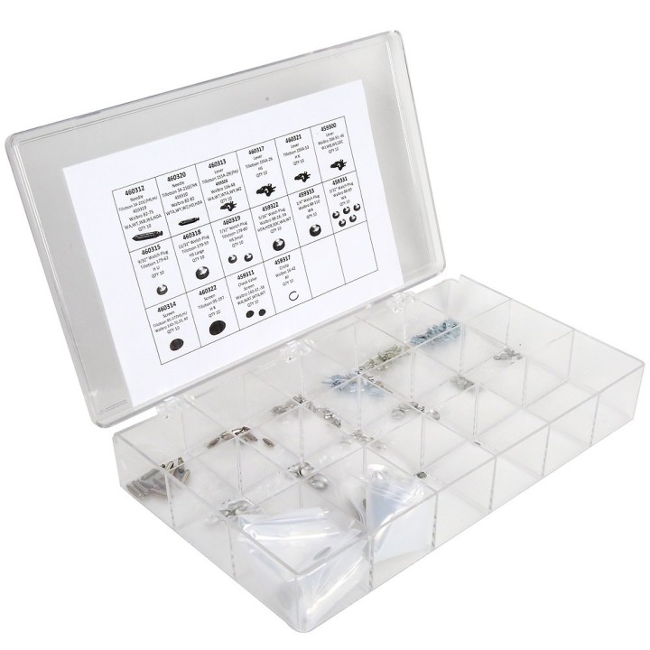 Coffret assortiment pièces métal pour kit carburateur 160 pièces.