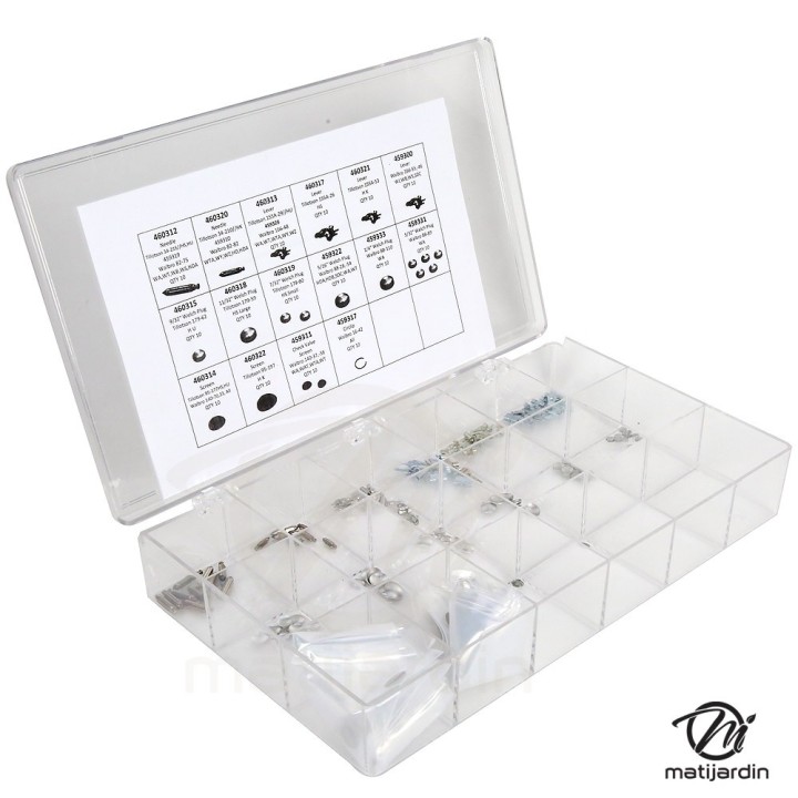 Coffret assortiment pièces métal pour kit carburateur 160 pièces.