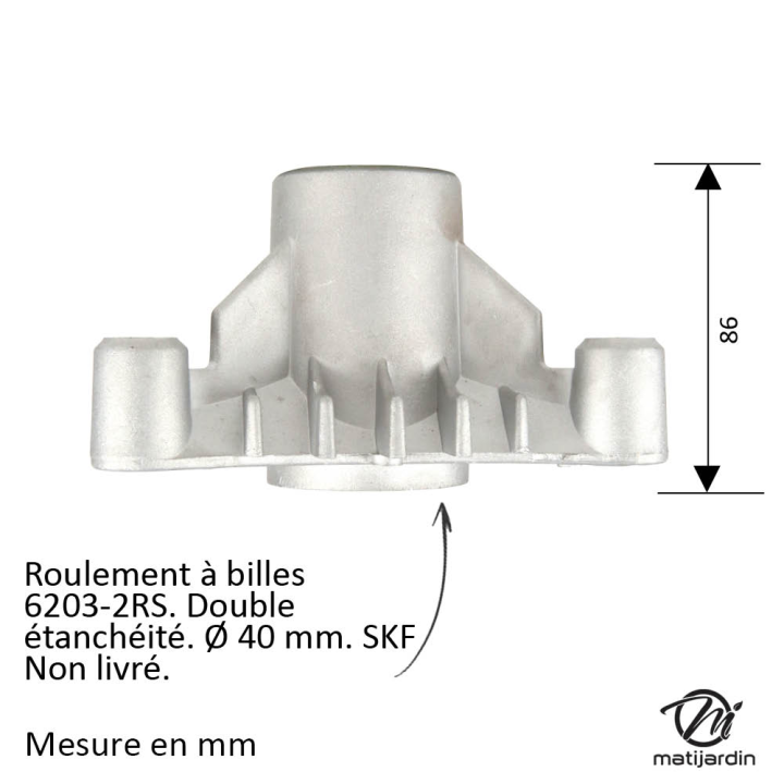 Corps de palier de lame N° 137152 pour AYP