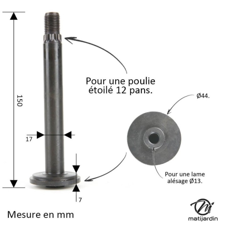 Palier de lame N° AM126225 pour John Deere