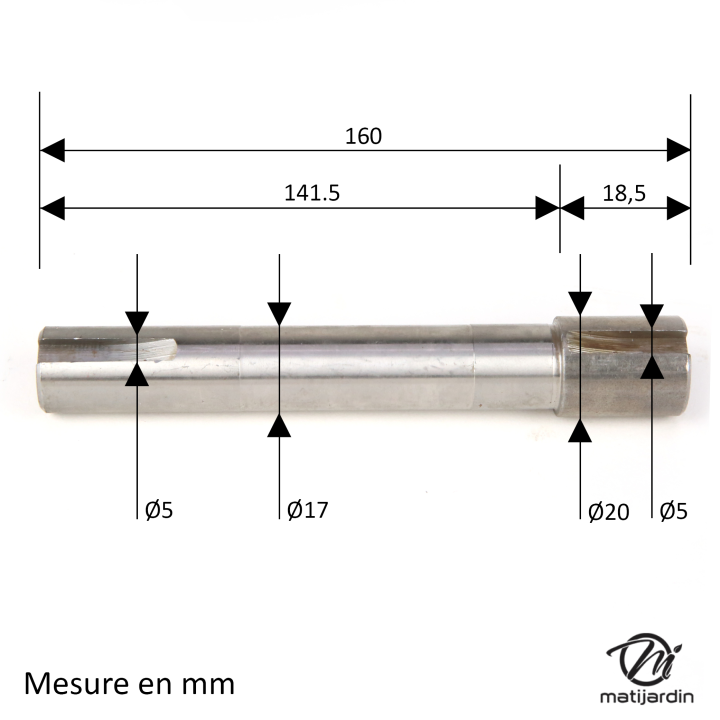 Arbre de palier N° 1134-0397-03 pour Stiga