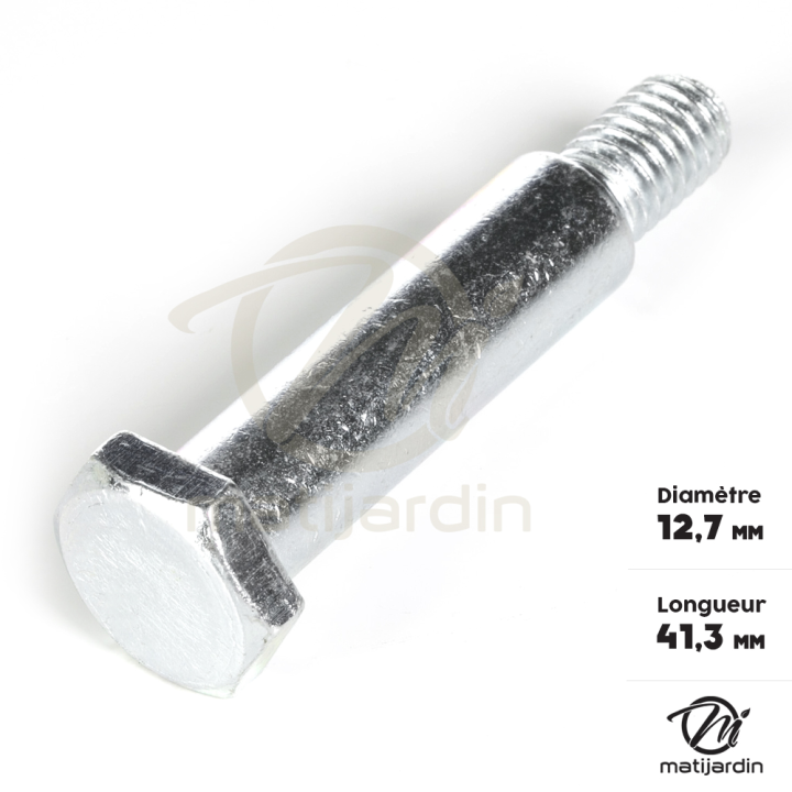 Axe de roue tondeuse. Diamètre 12,7 mm. Longueur 42 mm