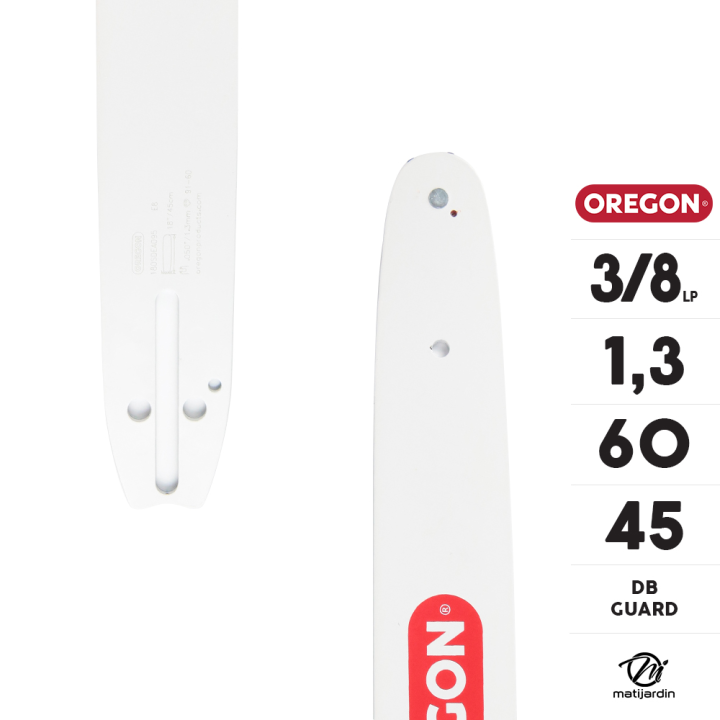 Guide tronçonneuse Oregon 45 cm. 3/8" 1,3 mm 60 maillons 180SDEA095 DB Guard