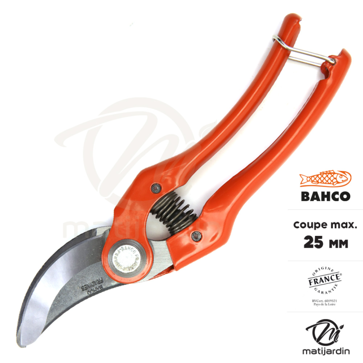 Sécateur  Bahco Pradines P121-23-F à lames acier trempé. 25 mm. L'historique. Made in France