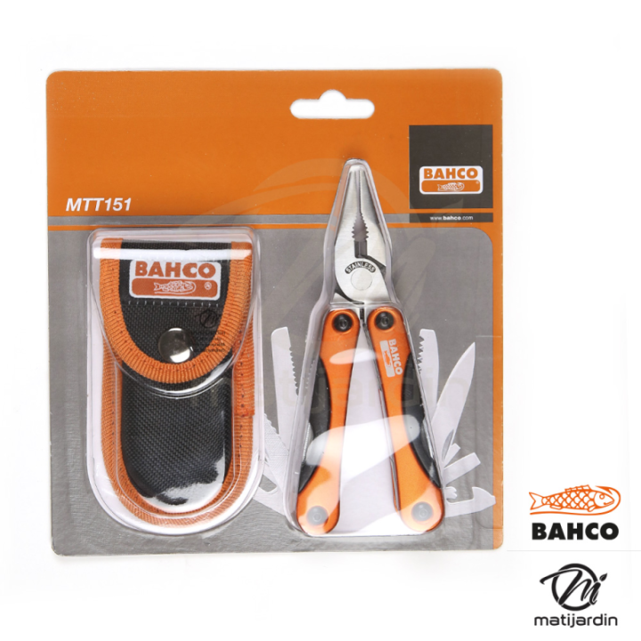 Outil multiusage Bahco Pradines MTT151. 18 fonctions. Style "couteau suisse"