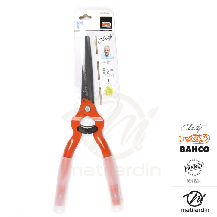 Cisaille Clarity Bahco Pradines PG-35-Orange acier trempé. Confort. Made in France