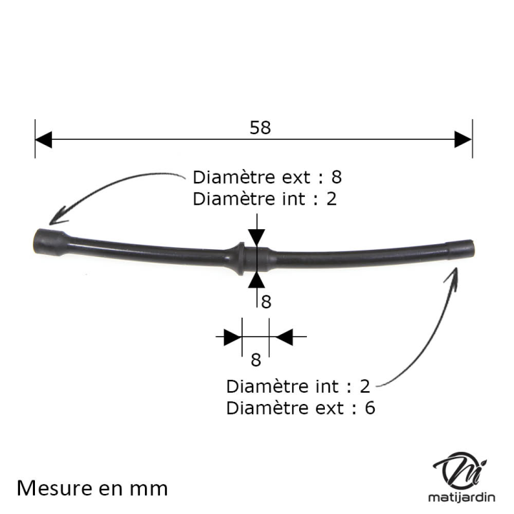 Durite essence pour tronçonneuse Husqvarna 61, 66, 162, 266