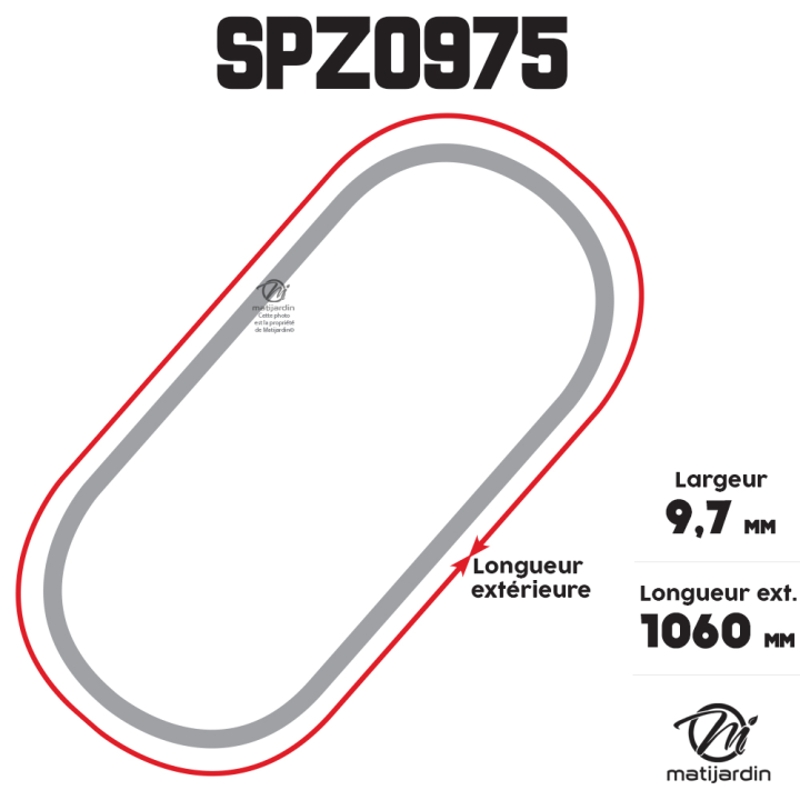 Courroie tondeuse SPZ975 Trapézoïdale 9,7 mm x 1060 mm