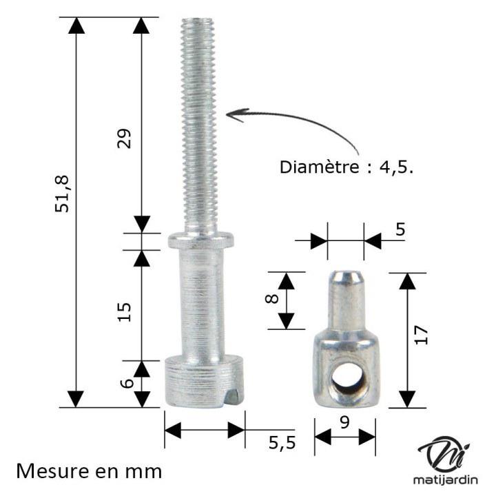 Vis de tension de chaîne pour tronçonneuse Stihl 009 010 011 012 015