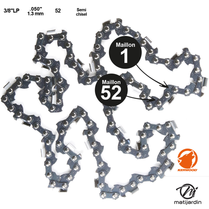 Chaine Kerwood pour ACTIVE MT 40 3/8"LP 1,3 mm 52 maillons