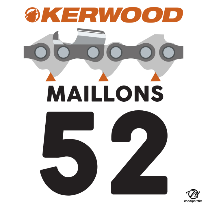 Chaine Kerwood pour AEG KES35 3/8"LP 1,3 mm 52 maillons