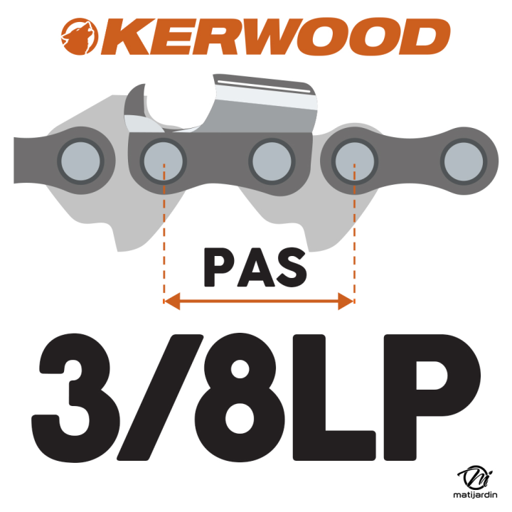 Chaine Kerwood pour AEG KES35 3/8"LP 1,3 mm 52 maillons