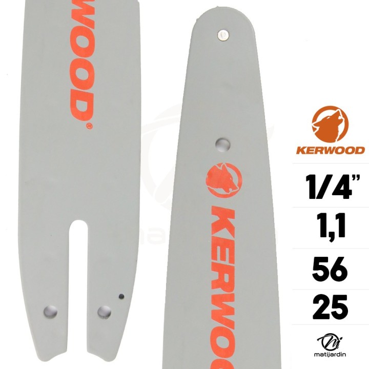 Guide tronçonneuse Kerwood 25cm 1/4" 1,1 mm 56 maillons
