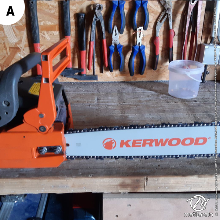 Guide tronçonneuse Kerwood 45 cm .325" 1,5 mm. 72 maillons. 18C3KLWB