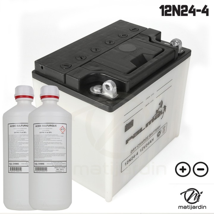 Batterie tondeuse Premium Palma 12N24-4. Vendue avec acide
