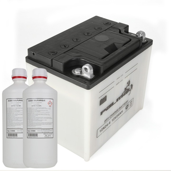 Batterie tondeuse Premium Palma 12N24-4. Vendue avec acide