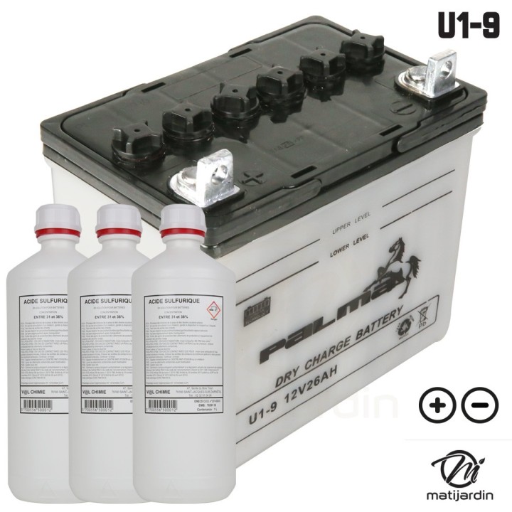 Batterie tondeuse Premium Palma U1-9. Vendue avec acide