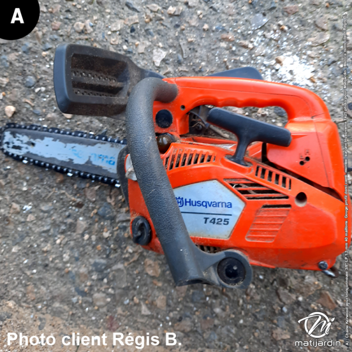 Chaîne Kerwood pour tronçonneuse 3/8" LP 1,3 mm 40 maillons. Gouge demi carrée