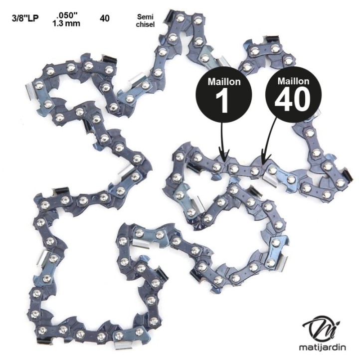 Chaine Kerwood pour ZENOAH G310TS 3/8"LP 1,3 mm 40 maillons