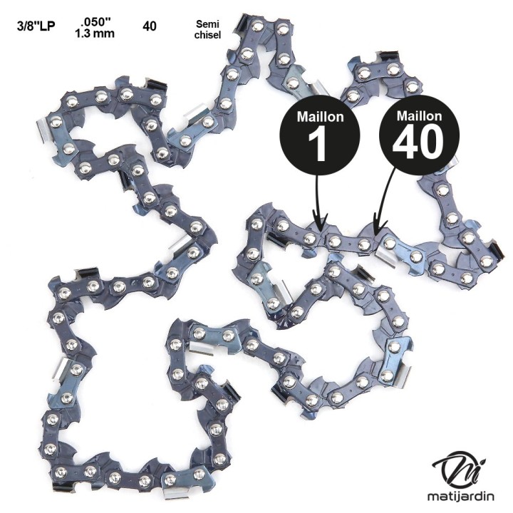 Chaine Kerwood pour ZENOAH G300T 3/8"LP 1,3 mm 40 maillons