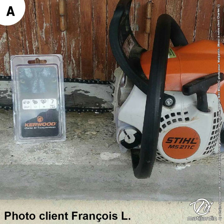 Chaine Kerwood pour STIHL MS211 3/8"LP 1,3 mm 55 maillons