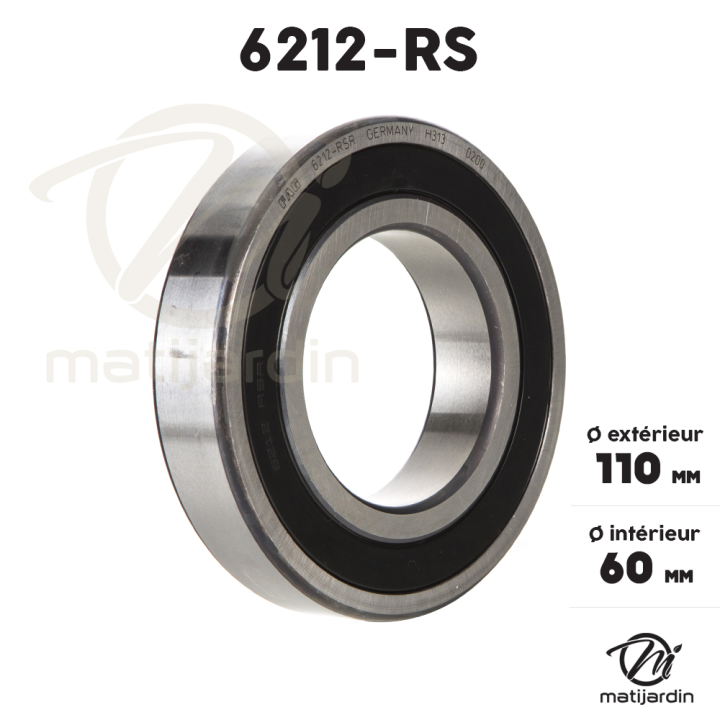 Roulement à billes 6212-RS. Simple étanchéité. Ø 110 mm. FAG
