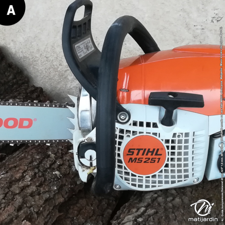 Guide tronçonneuse Kerwood 45 cm .325" 1,6 mm. 68 maillons. 18C4KSWD