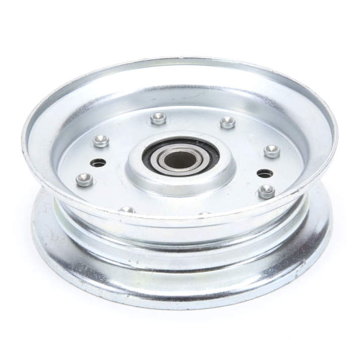 Poulie gorge plate acier avec roulement renforcé. Ø 102 mm. Diamètre rebord 122 mm