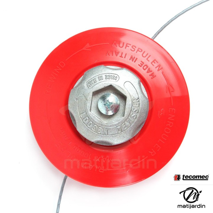 Tête débroussailleuse Tecomec 2 fils Nylon Manuelle F Ø 8x1,25 gauche.