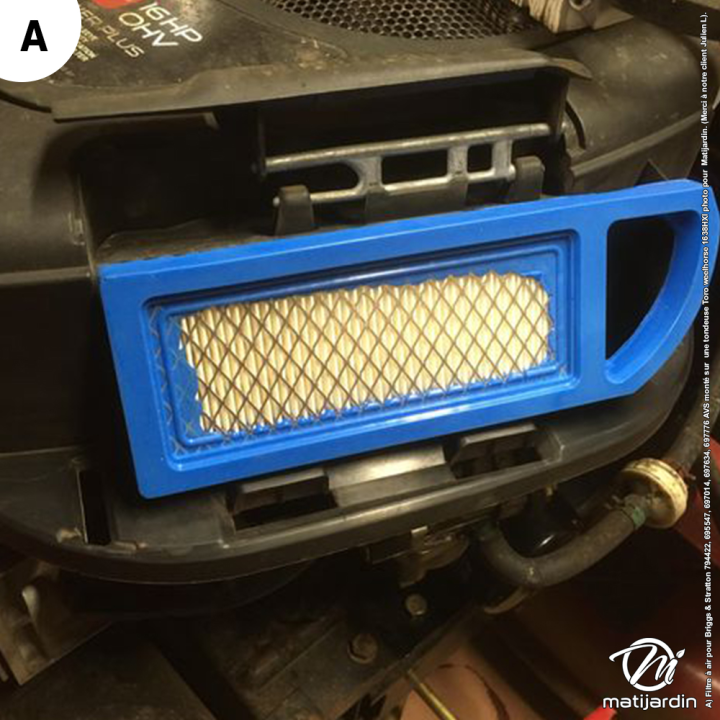 Filtre à air adaptable pour moteur Briggs & Stratton N° 695547, 697014, 697634, 697776. Modèles AVS