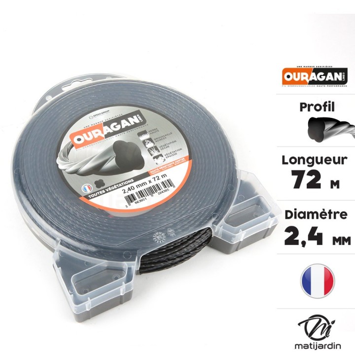 Fil Ouragan 2,4 mm x 72 m Spirale Blister