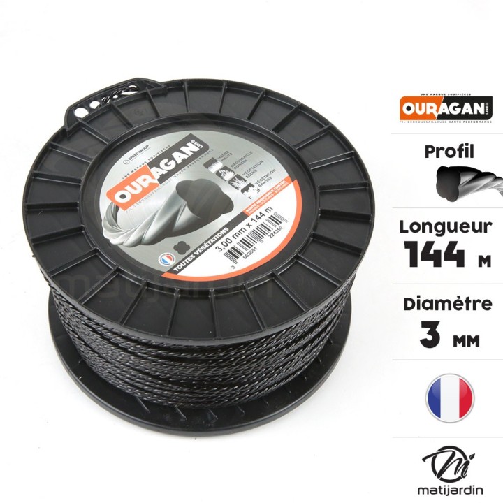 Fil Ouragan 3 mm x 144 m Spirale Bobine