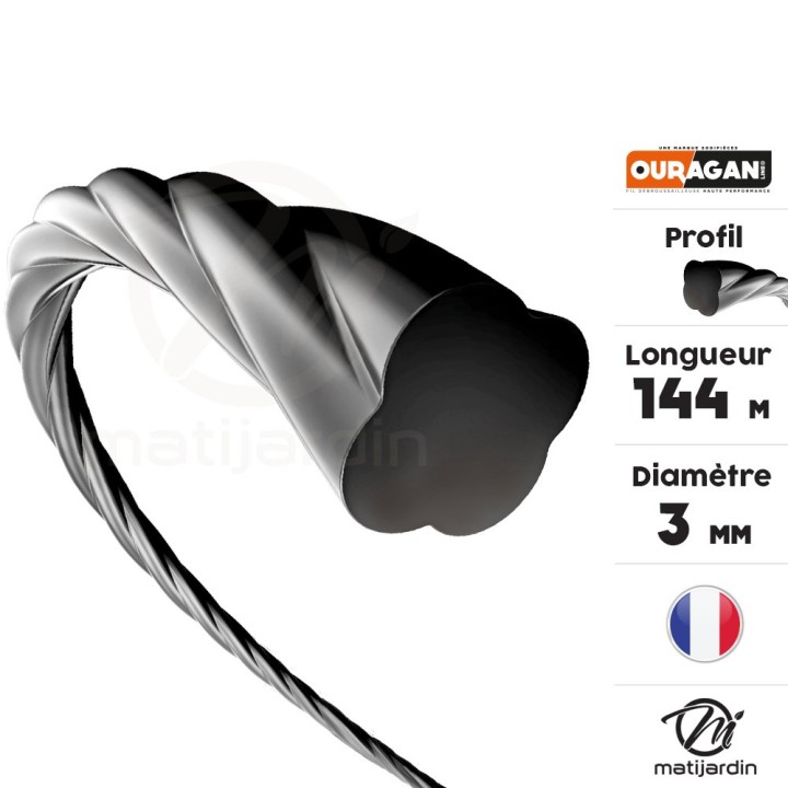 Fil Ouragan 3 mm x 144 m Spirale Bobine