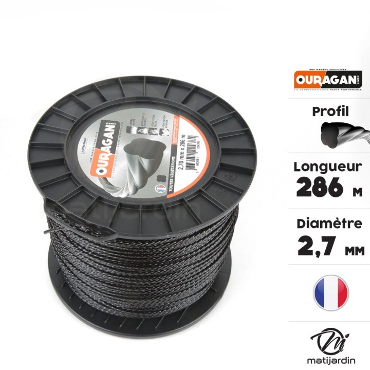 Fil Ouragan 2,7 mm x 286 m Spirale Bobine