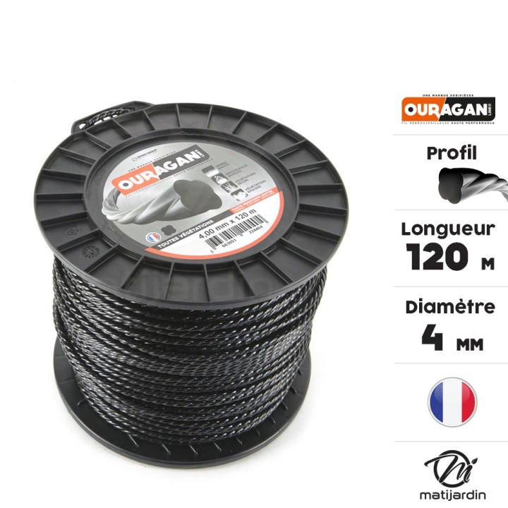 Fil Ouragan 4 mm x 120 m Spirale Bobine