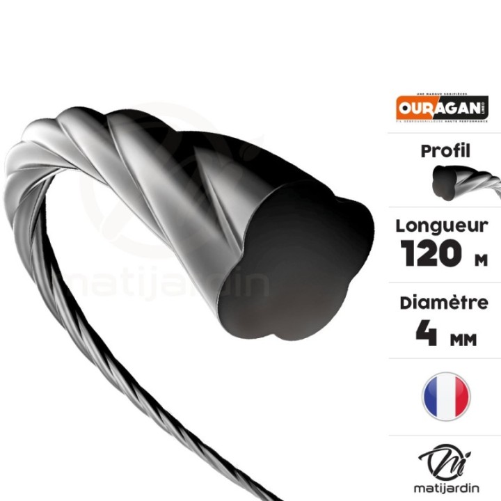 Fil Ouragan 4 mm x 120 m Spirale Bobine