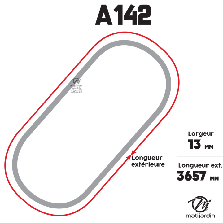 Courroie tondeuse Trapézoïdale A143 - 13 mm x 3682 mm