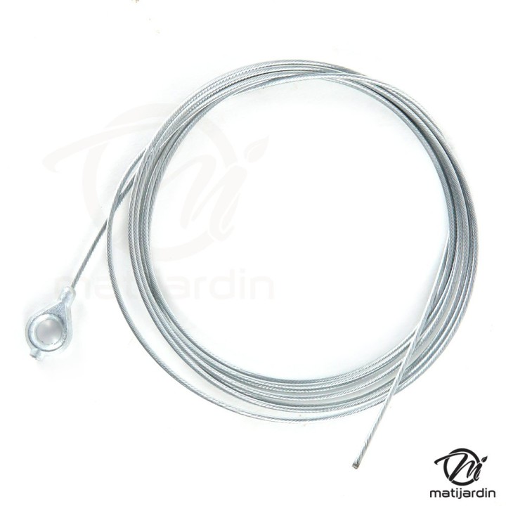 Câble souple Ø1,5 mm. L : 2,5 m. Avec oeillet Ø 6,35 mm