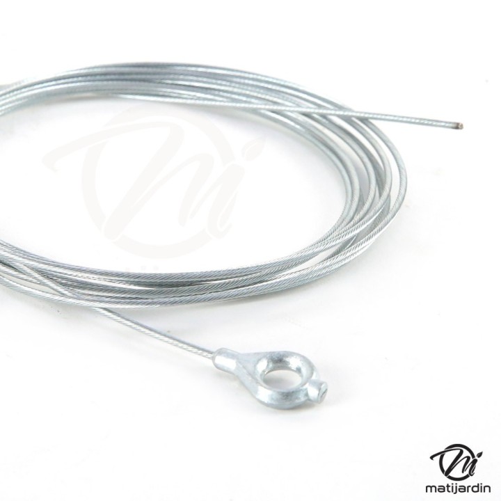 Câble souple Ø1,5 mm. L : 2,5 m. Avec oeillet Ø 6,35 mm