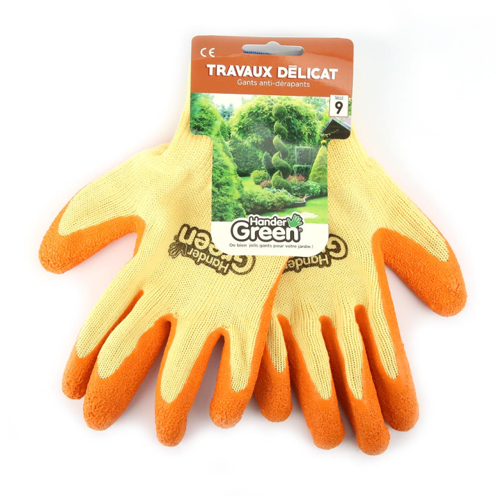 Gants haute qualité. Taille 9. Jaune/orange. HanderGreen®
