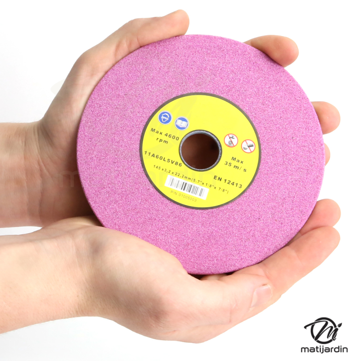 Meule d'affûtage chaîne tronçonneuse 3/8" et .404" Ø 145 mm. Epaisseur 3 mm