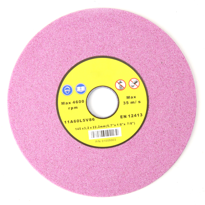 Meule d'affûtage chaîne tronçonneuse 3/8" et .404" Ø 145 mm. Epaisseur 3 mm