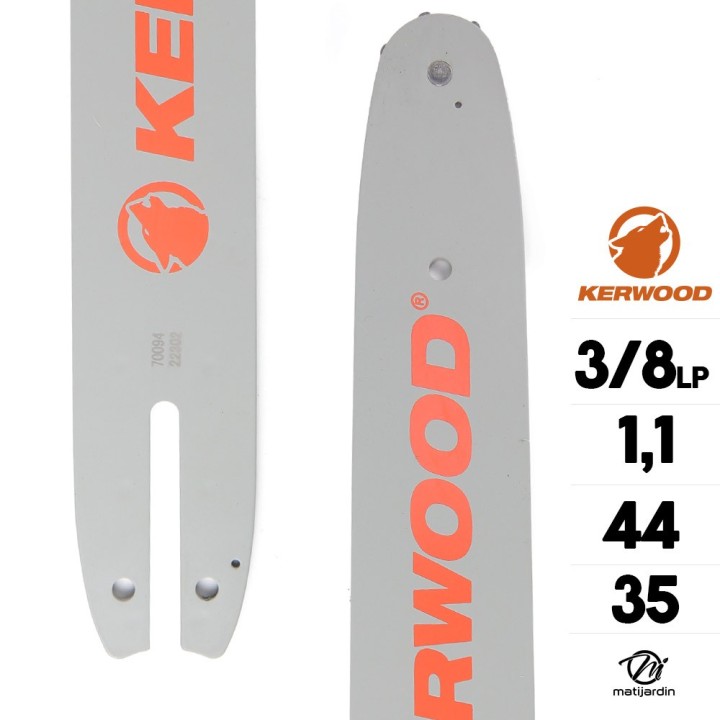 Guide tronçonneuse Kerwood 35 cm. 3/8"LP 1,1 mm. 14B1KCWD