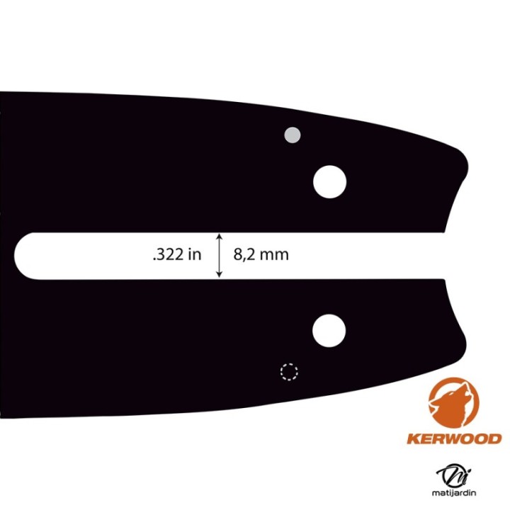 Guide tronçonneuse Kerwood 35 cm. 3/8"LP 1,1 mm. 14B1KCWD