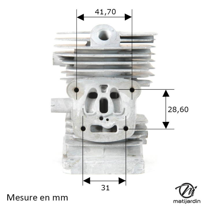 Cylindre piston pour tronçonneuse Stihl MS170 2-MIX. Diamètre 37 mm