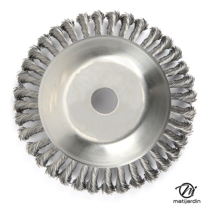 Brosse désherbage pour débroussailleuse. Diamètre 230 mm. Alésage 20 mm